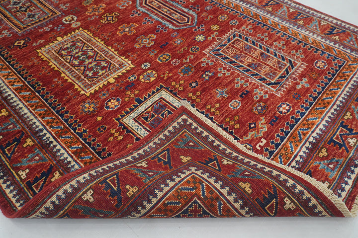 4x6 Red Baluch Afghan hand knotted Oriental Rug