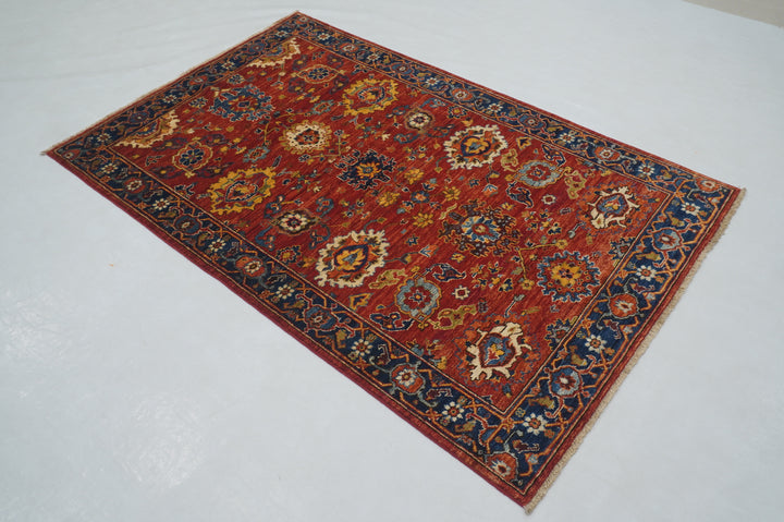 4x6 Red Bidjar Afghan hand knotted Traditional Oriental Rug