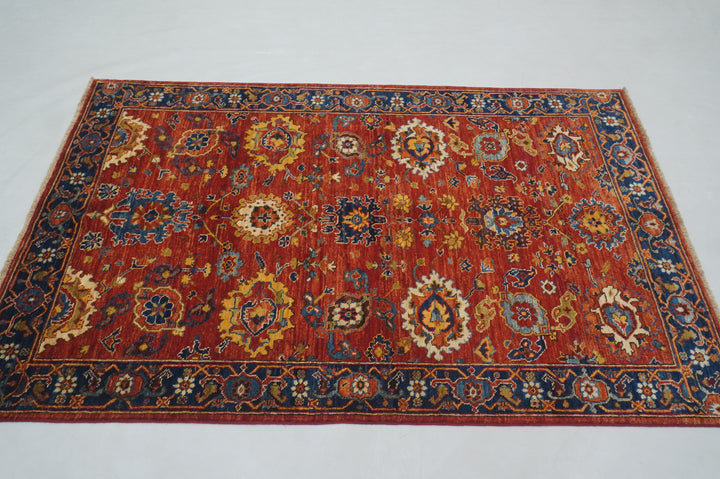 4x6 Red Bidjar Afghan hand knotted Traditional Oriental Rug