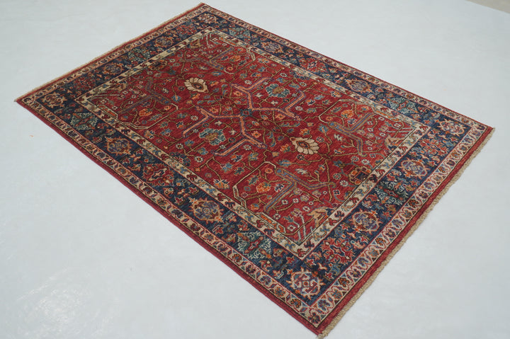 4x6 Red Bidjar Afghan hand knotted Oriental Rug