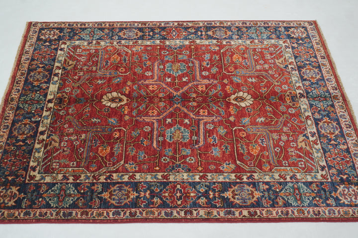 4x6 Red Bidjar Afghan hand knotted Oriental Rug