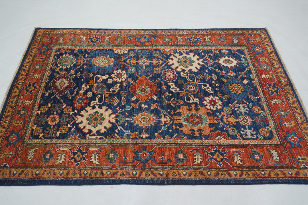 4x6 Navy Blue Bidjar Afghan hand knotted Oriental Rug