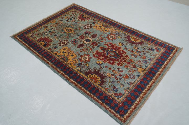 4x6 Blue Bidjar Afghan hand knotted Oriental Rug