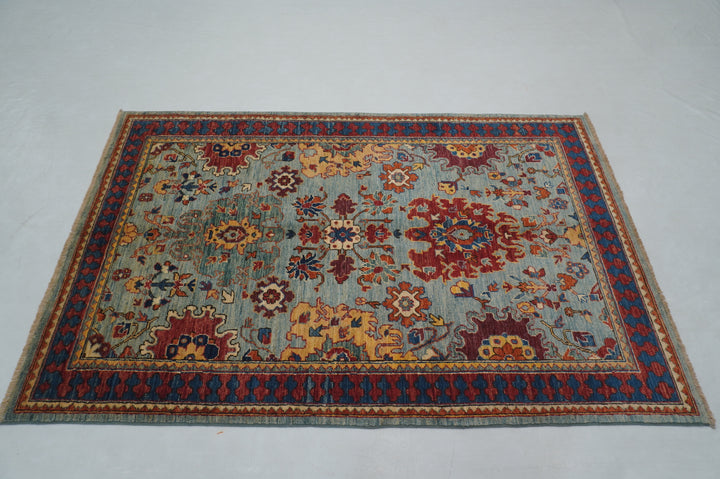 4x6 Blue Bidjar Afghan hand knotted Oriental Rug