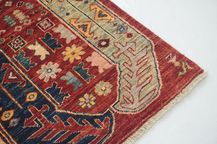 10 ft Red Baluch Tribal Afghan Hand knotted Runner Rug