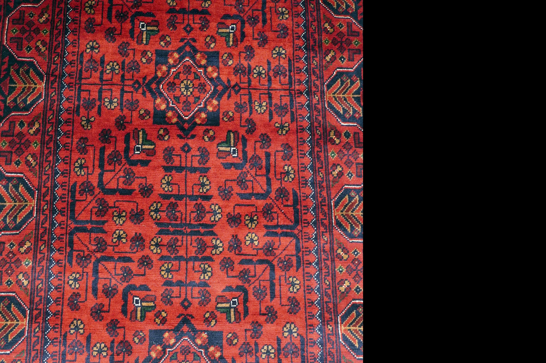 10 ft Red Khal Mohammadi Afghan Hand knotted Runner Rug - Yildiz Rugs