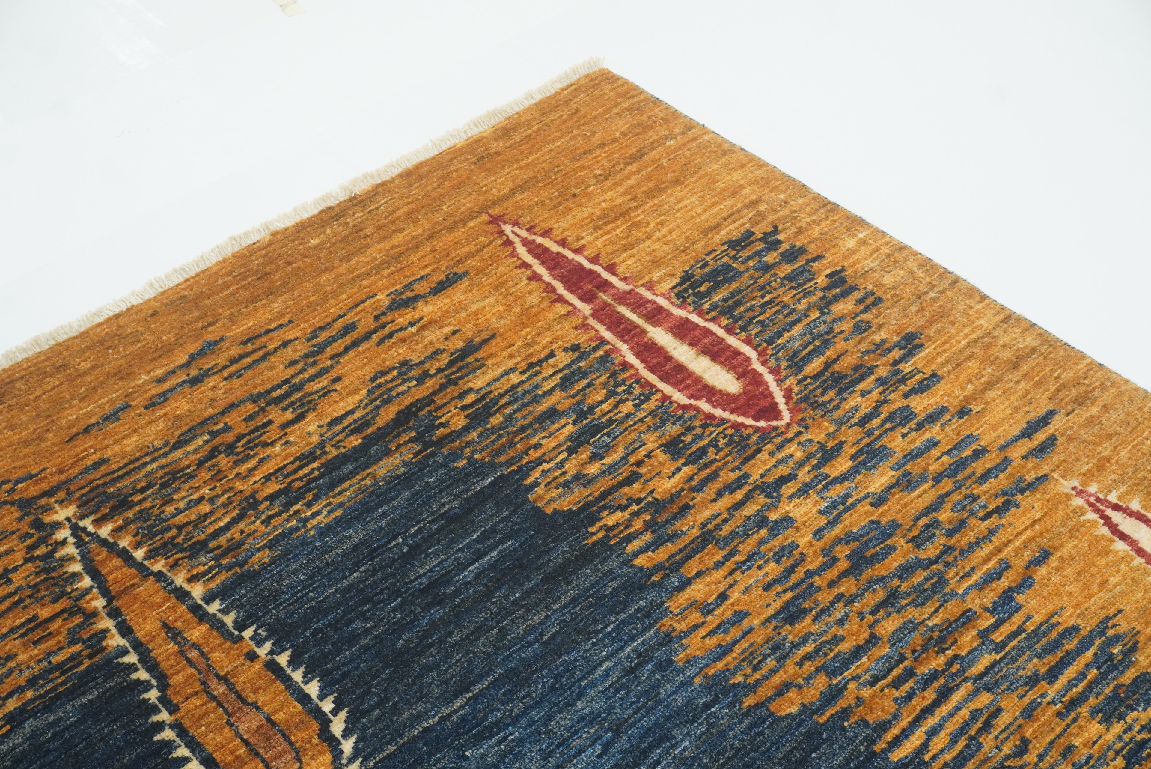5x7 Blue Gabbeh Hand-Knotted Afghan Tribal Rug - Yildiz Rugs