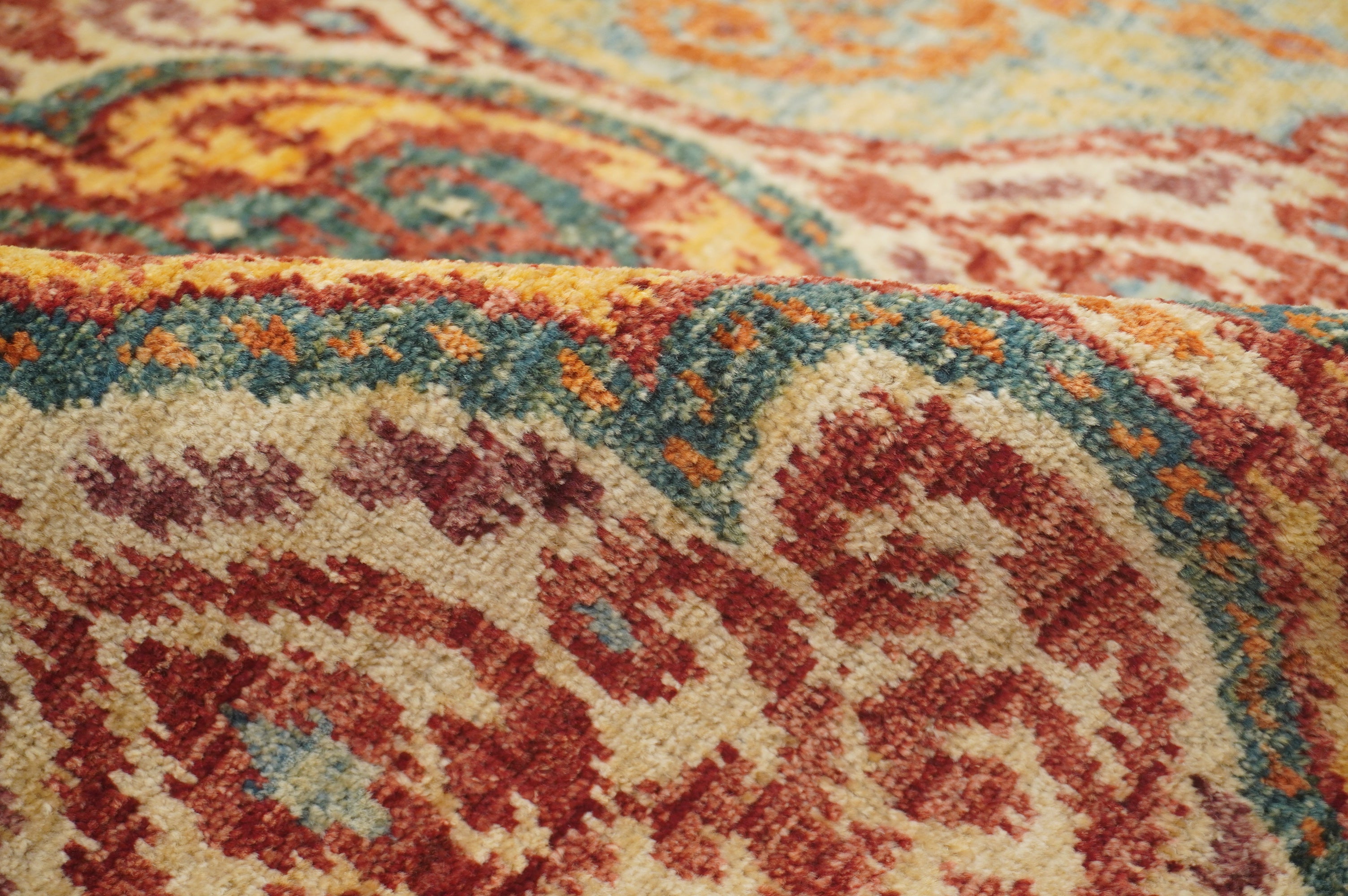 5x7 Ikat Multicolor Afghan Hand Knotted Rug - Yildiz Rugs