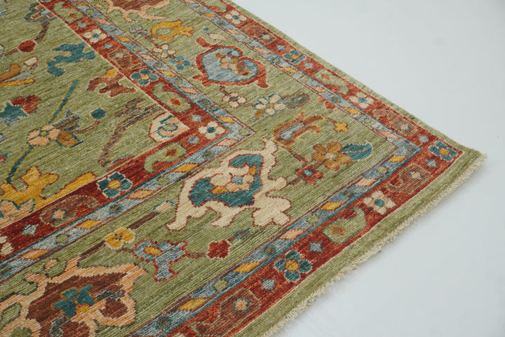 9x12 Green Oushak Turkish Hand knotted Oriental Rug - Yildiz Rugs