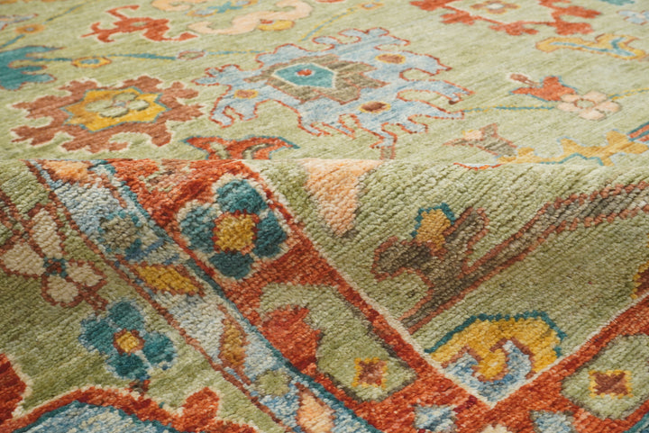 9x12 Green Oushak Turkish Hand knotted Oriental Rug - Yildiz Rugs