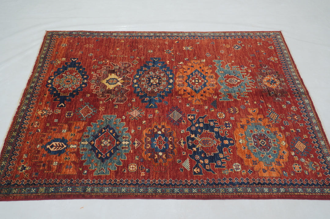 4x6 Red Baluch Afghan hand knotted Oriental Rug