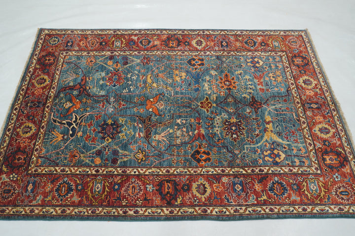 4x6 Blue Afghan Bidjar Oriental Rug