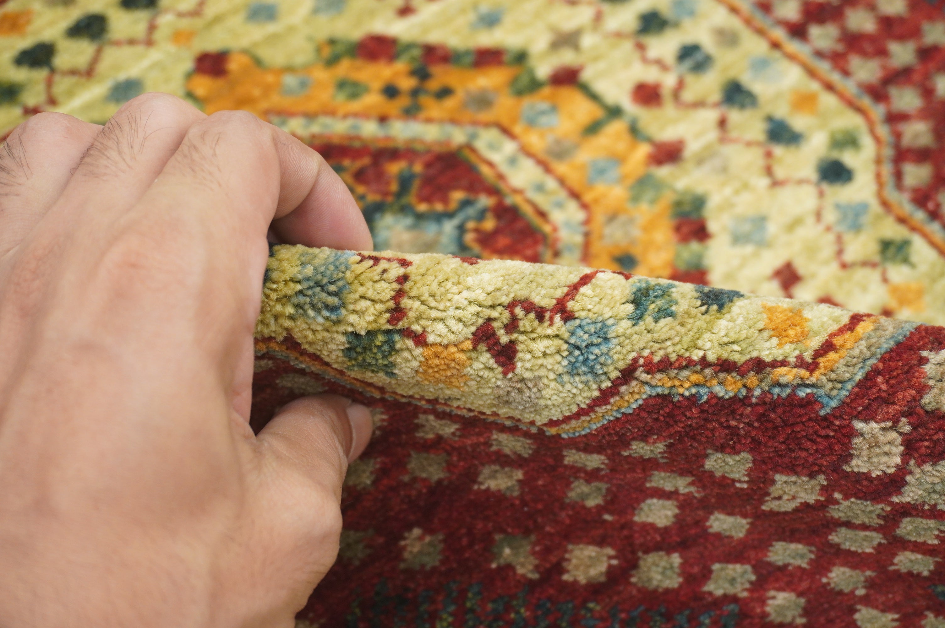 3x5 Green Mamluk knotted Turkish Medallion Rug - Yildiz Rugs