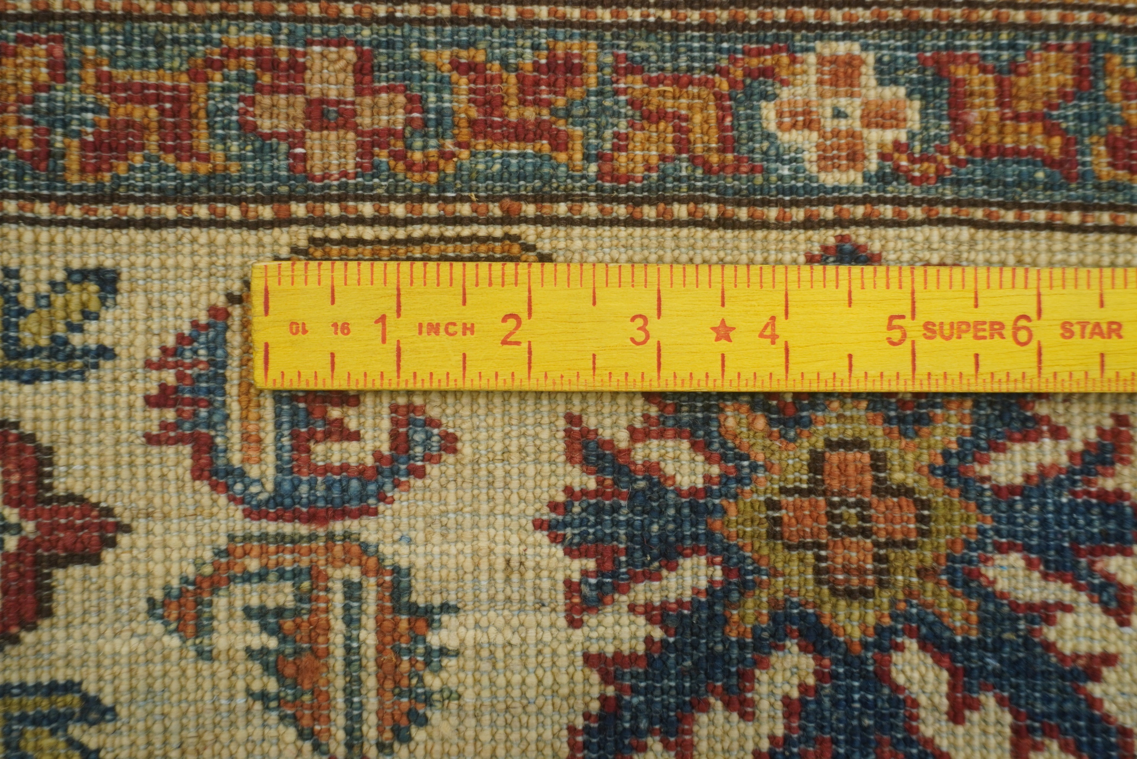8x10 Blue Kazak Afghan Hand-Knotted Oriental Rug - Yildiz Rugs