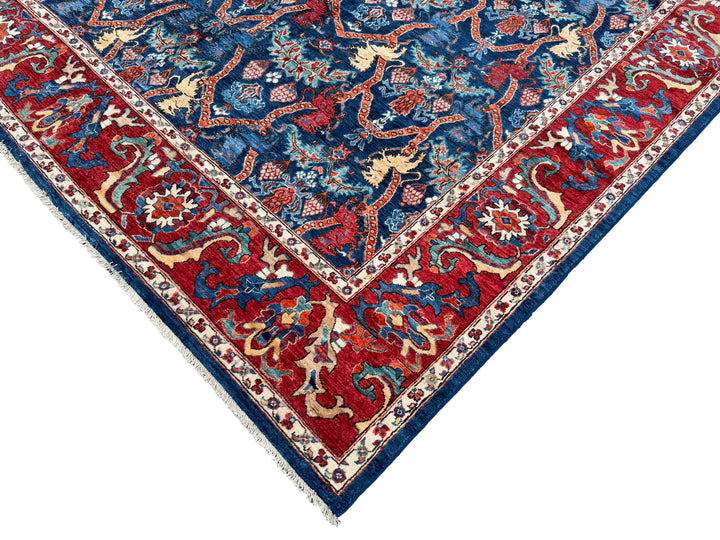 9x12 Lion Gabbeh Navy Blue Qashqai Afghan Hand Knotted Rug - Yildiz Rugs