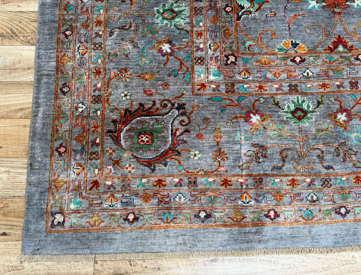 13x16 Blueish Gray Waziri Afghan Hand-Knotted Wool Oversize Rug - Yildiz Rugs