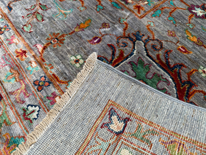 13x16 Blueish Gray Waziri Afghan Hand-Knotted Wool Oversize Rug - Yildiz Rugs