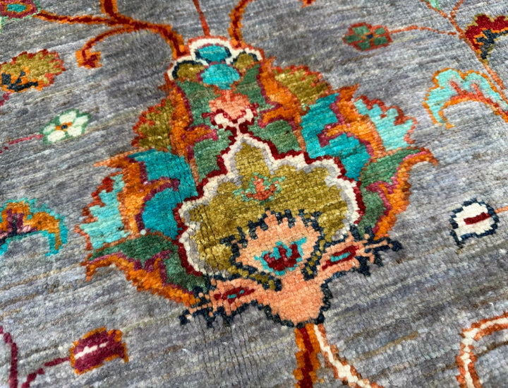 13x16 Blueish Gray Waziri Afghan Hand-Knotted Wool Oversize Rug - Yildiz Rugs