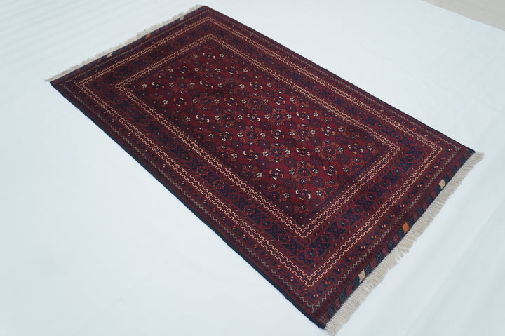 4x6 Red Afghan Handmade Vintage Rug - Yildiz Rugs