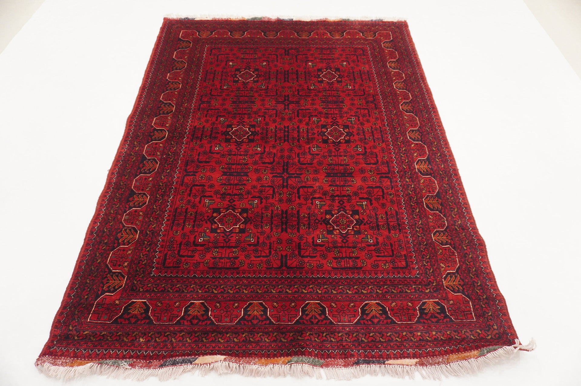 5x7 Red Afghan Khal Mohammadi hand knotted Rug