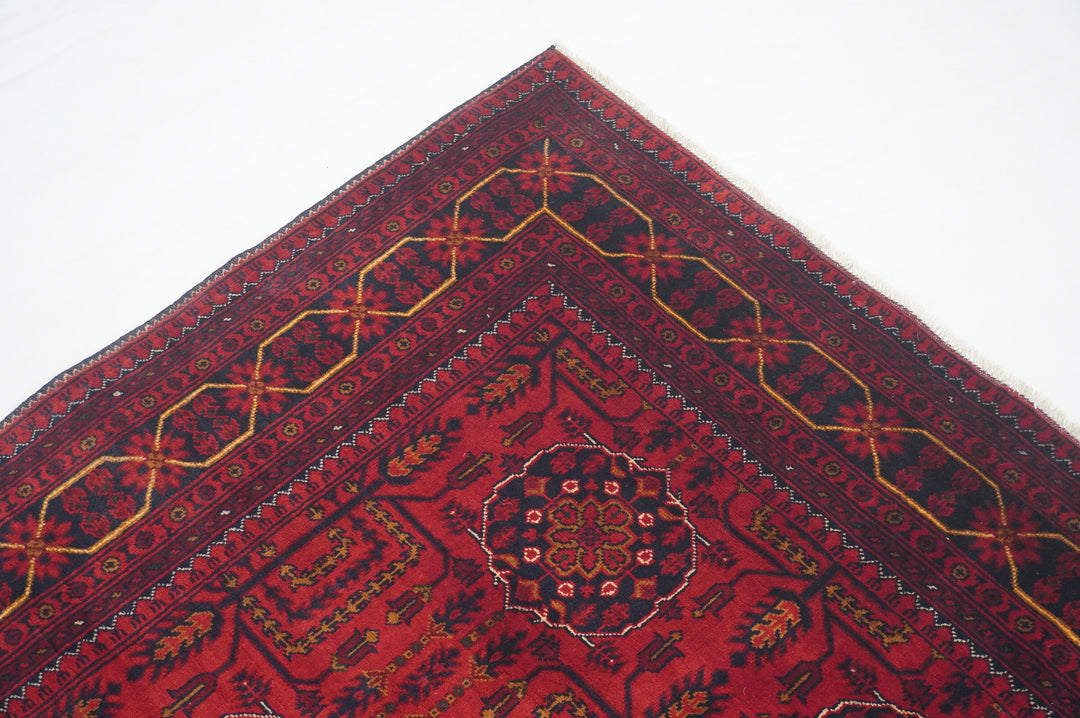 4x6 Red Afghan Khal Mohammadi hand knotted Rug - Yildiz Rugs