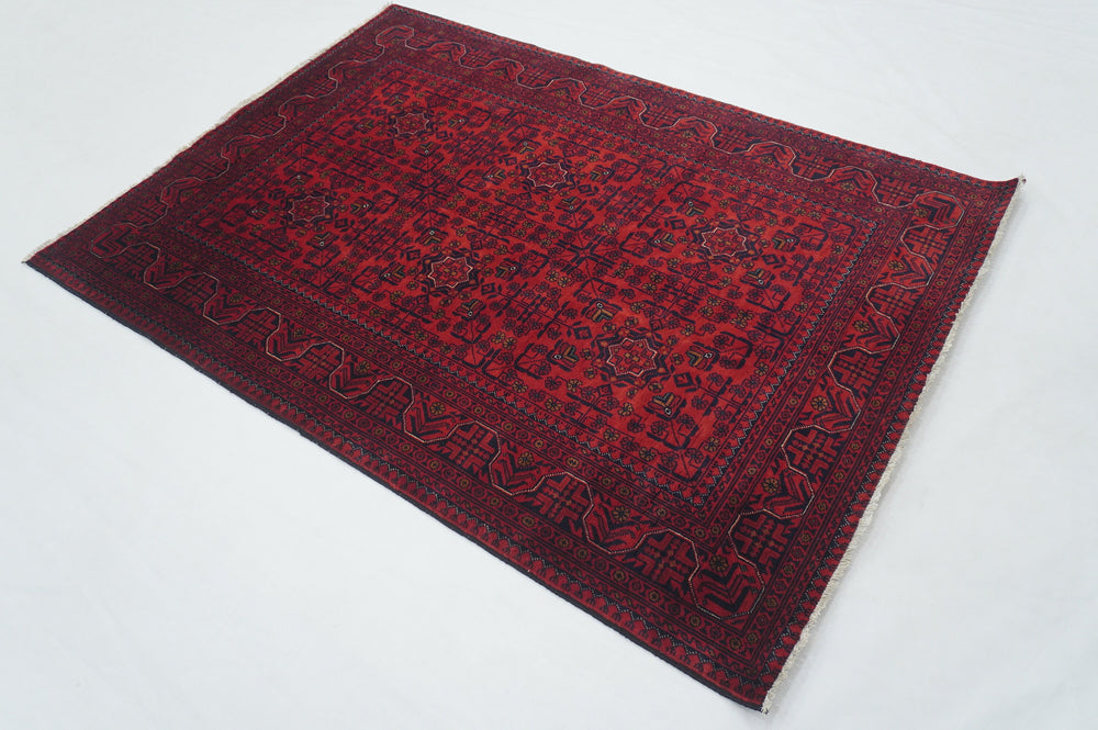 4x6 Red Afghan Khal Mohammadi hand knotted Rug - Yildiz Rugs