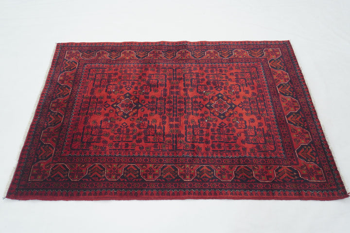 3x5 Red Afghan Khal Mohammadi hand knotted Rug - Yildiz Rugs