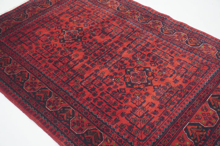 3x5 Red Afghan Khal Mohammadi hand knotted Rug - Yildiz Rugs