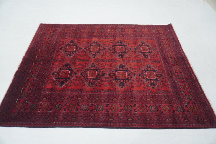 5x7 Red Afghan Khal Mohammadi hand knotted Rug - Yildiz Rugs