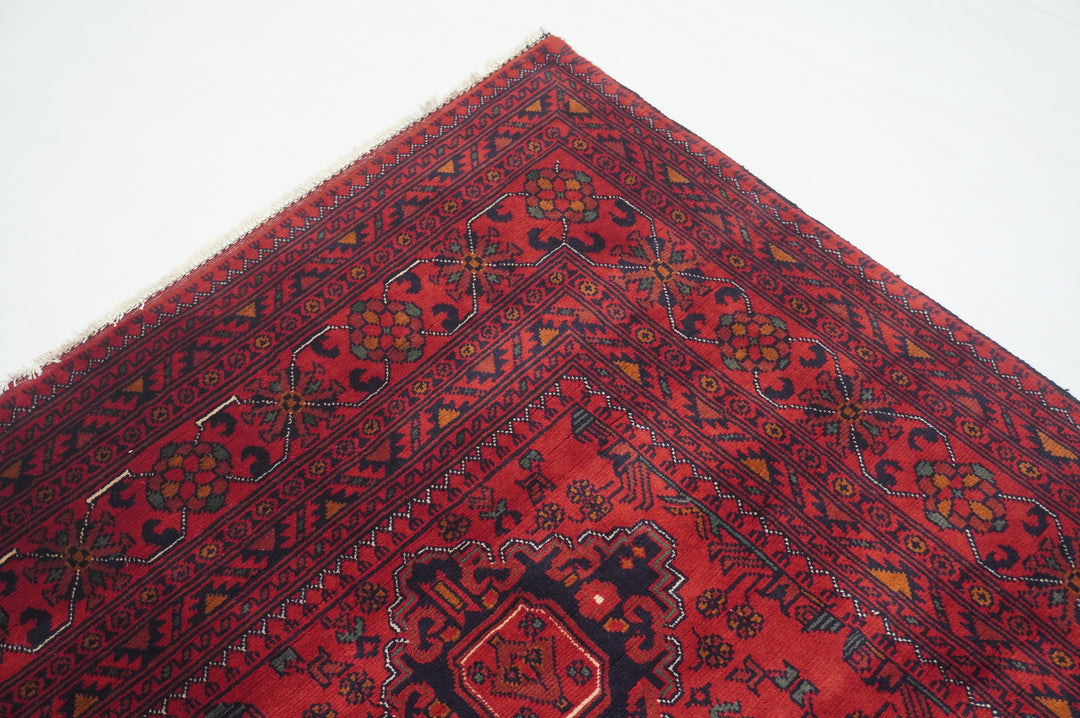 5x7 Red Afghan Khal Mohammadi hand knotted Rug - Yildiz Rugs