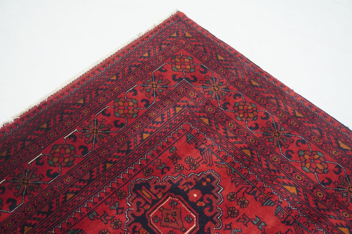 5x7 Red Afghan Khal Mohammadi hand knotted Rug - Yildiz Rugs