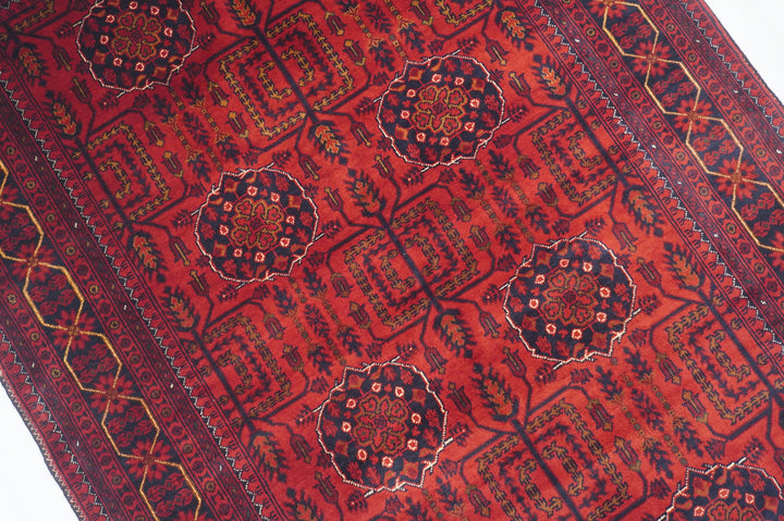 4x6 Red Afghan Khal Mohammadi hand knotted Rug - Yildiz Rugs