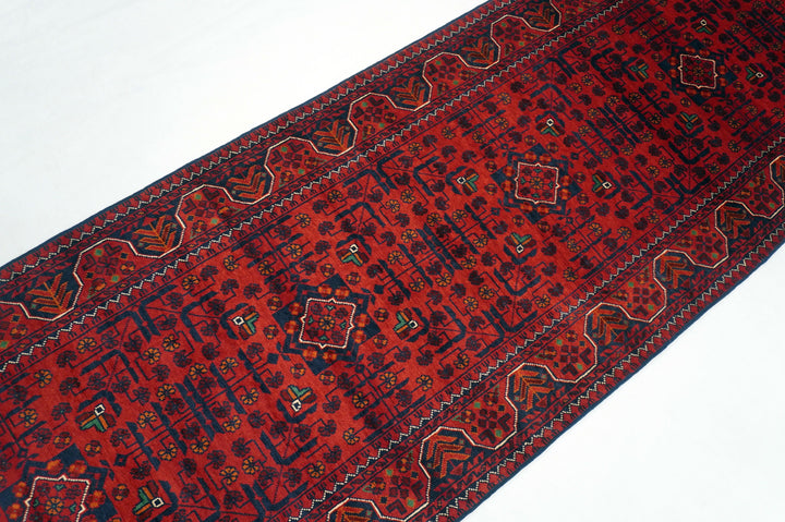 19 Ft Red Khal Mohammadi Afghan Hand knotted Extra long Runner Rug - Yildiz Rugs