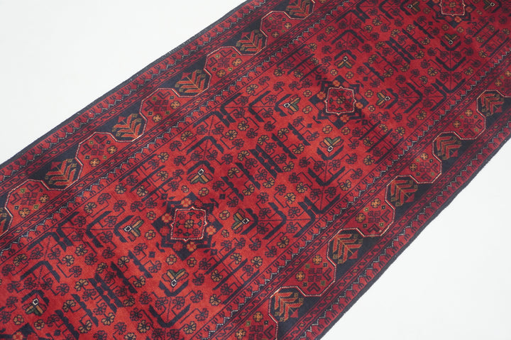 10 ft Red Khal Mohammadi Afghan Hand knotted Runner Rug - Yildiz Rugs