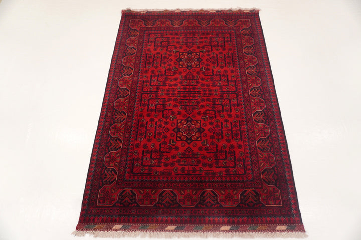 3x5 Red Afghan Khal Mohammadi Hand knotted Oriental Rug - Yildiz Rugs