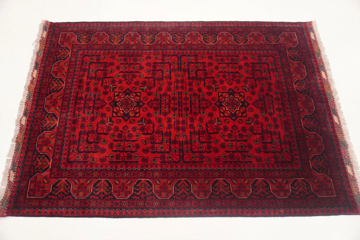 3x5 Red Afghan Khal Mohammadi Hand knotted Oriental Rug - Yildiz Rugs