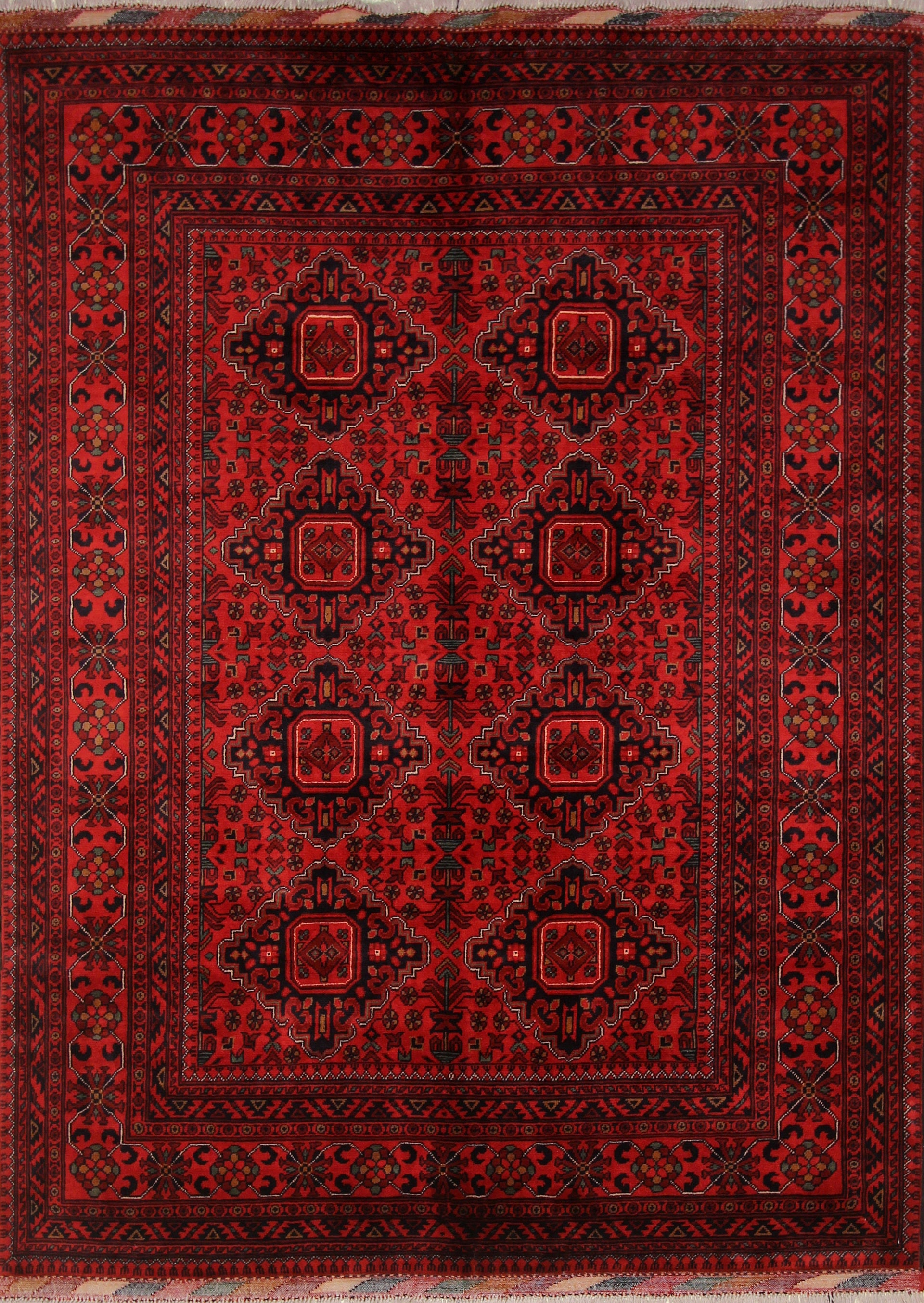 5x7 Red Afghan Khal Mohammadi Hand knotted Rug
