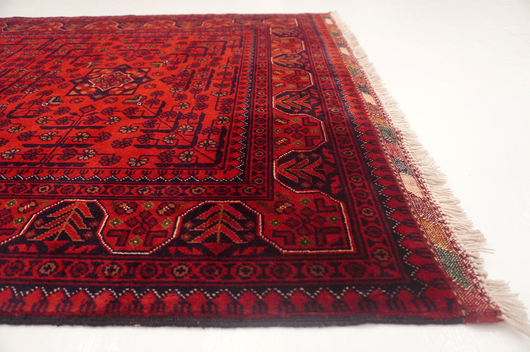 3x5 Red Afghan Khal Mohammadi Hand knotted Oriental Rug - Yildiz Rugs