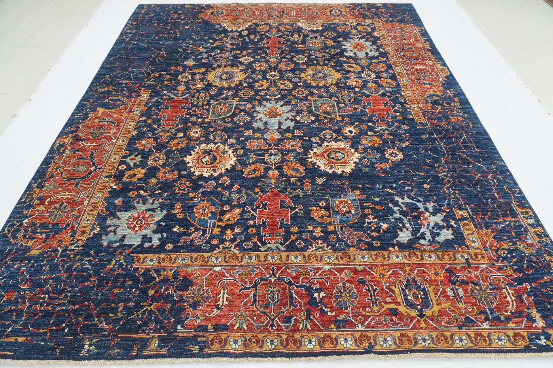 8x10 Navy Blue Modern Bidjar Afghan Hand knotted Oriental Rug - Yildiz Rugs