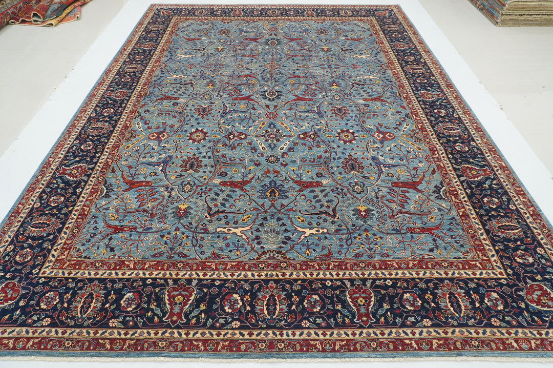 9x12 Blue Bidjar Afghan hand knotted Oriental Rug - Yildiz Rugs