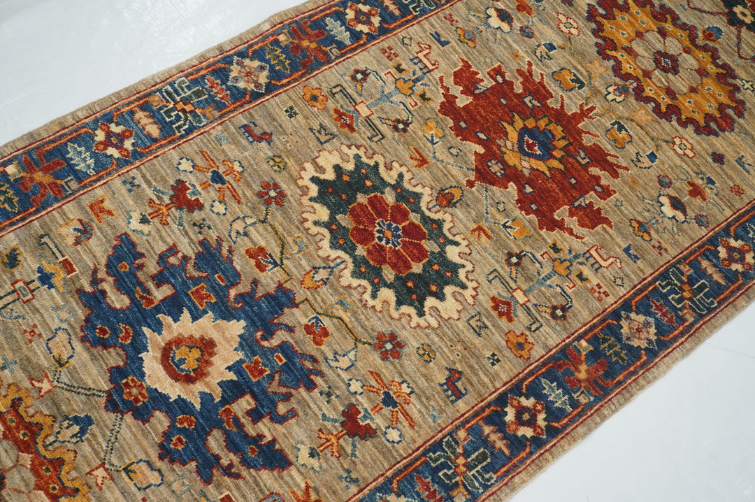 8 ft Brown Bidjar Afghan Hand knotted Oriental Runner Rug - Yildiz Rugs