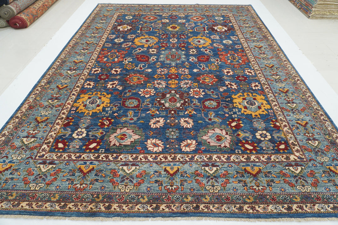 9x12 Navy Blue Bidjar Afghan Hand knotted Oriental Rug - Yildiz Rugs