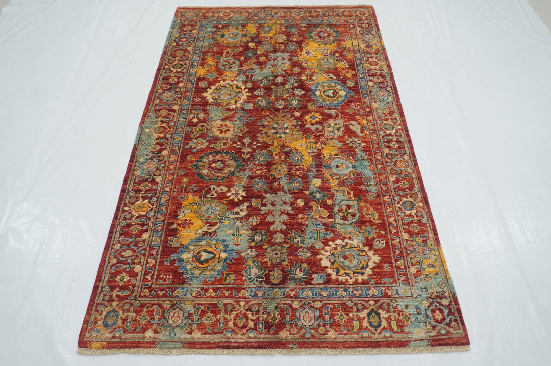 4x7 Red Modern Bidjar Hand knotted Wool Oriental Rug - Yildiz Rugs