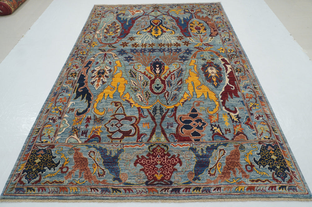 6x9 Blue Bidjar Afghan Hand knotted Oriental Rug - Yildiz Rugs