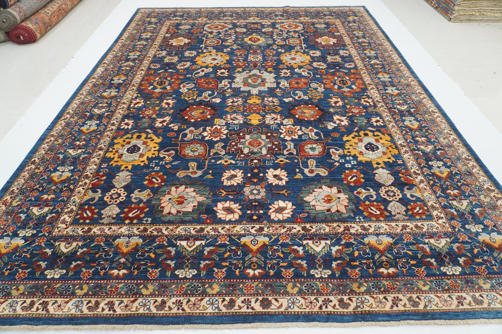 9x12 Navy Blue Bidjar Afghan Hand knotted Oriental Rug - Yildiz Rugs