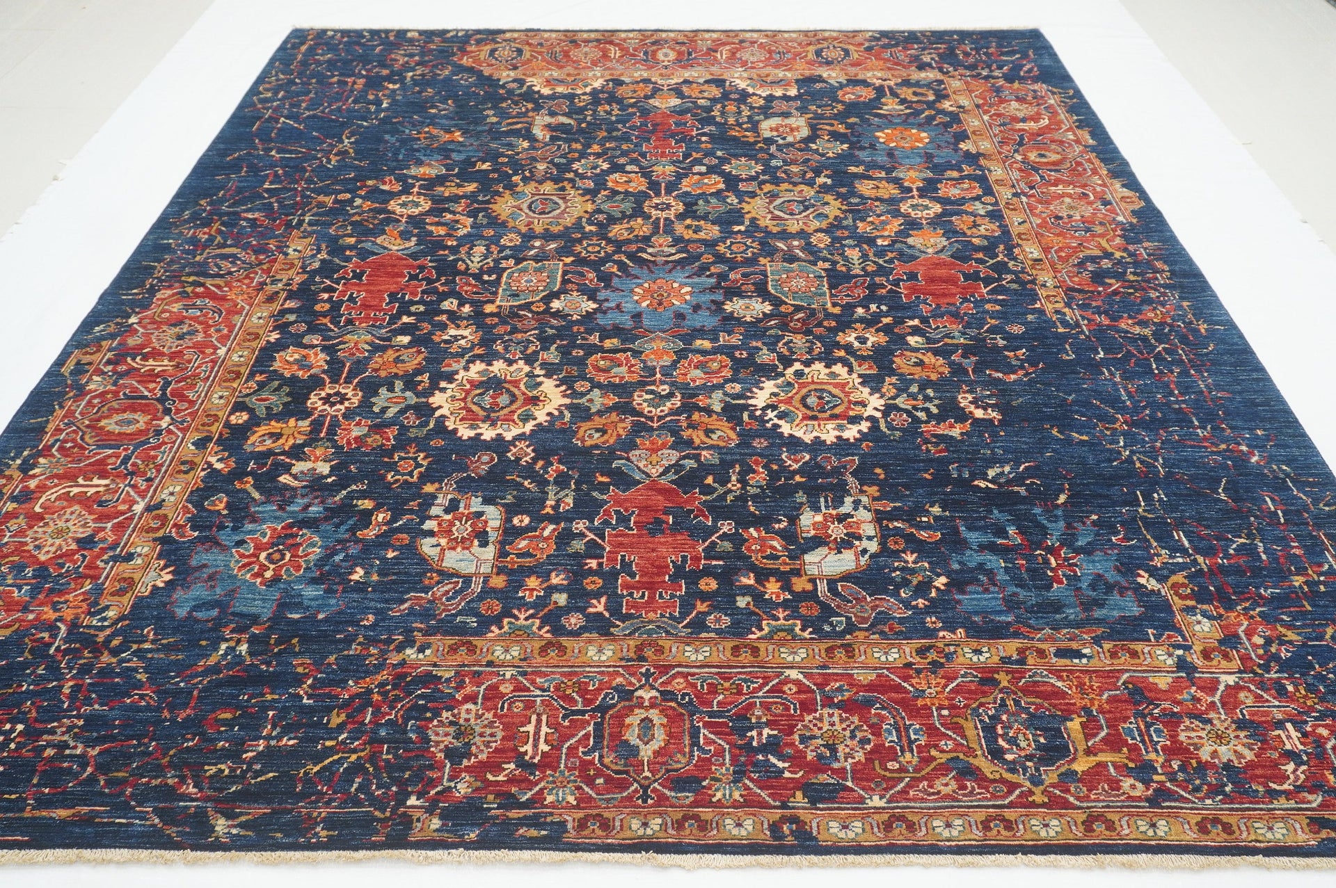 8x10 Navy Blue Modern Bidjar Afghan Hand knotted Oriental Rug - Yildiz Rugs