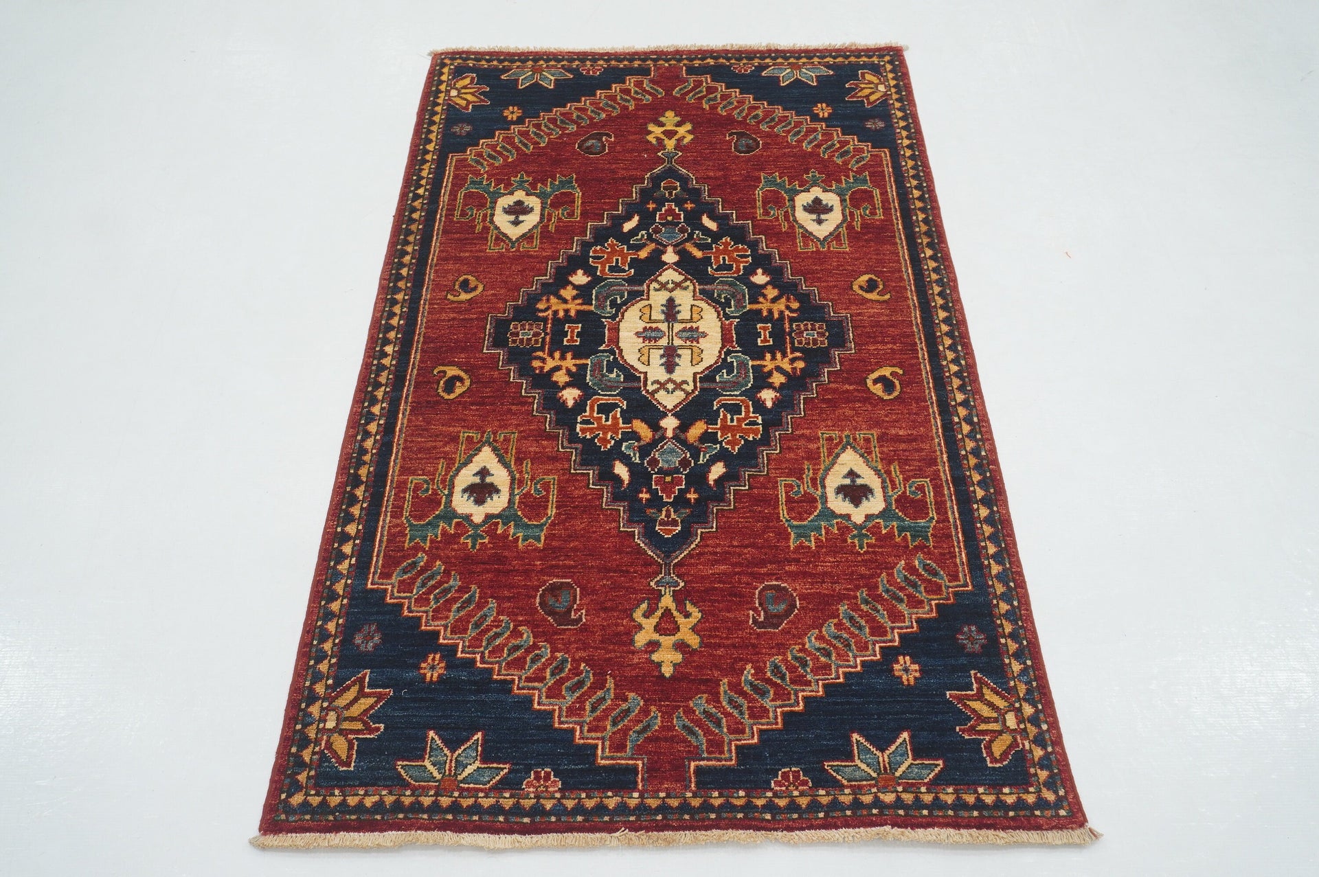 3x5 Red Serapi Afghan Hand knotted Rug - Yildiz Rugs