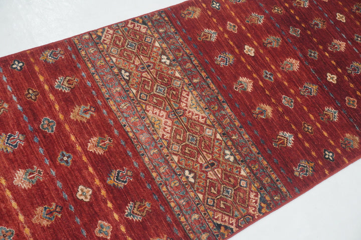 13 Ft Red Khorjin Afghan hand knotted Oriental Runner Rug