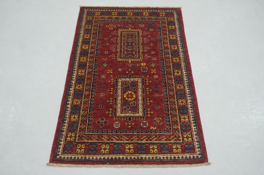 3x4 Red Tribal Baluch Afghan Rug