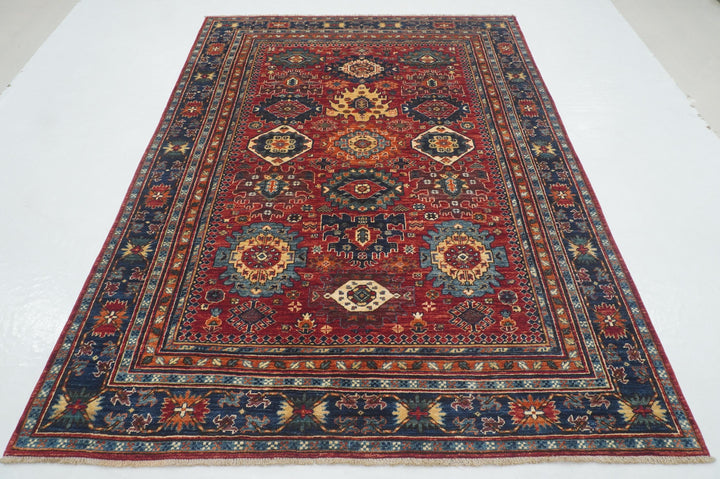 6x8 Red Tribal Baluch Afghan Hand Knotted Rug